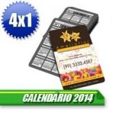 Calendário de Bolso 65x95mm Couchê. 250g 4x1 1000x